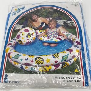 Vintage Intex The Wet Set Inflatable Tropical Fish Pool Set 59460 New in Package